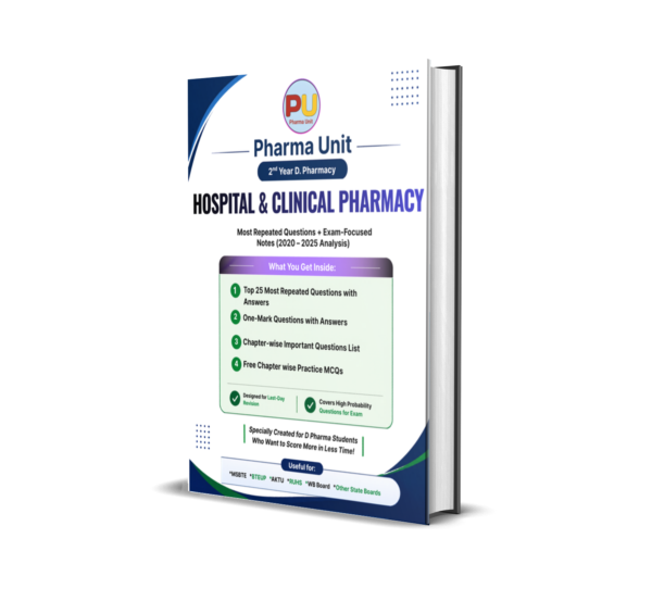 Hospital and Clinical Pharmacy Complete IMP Pdf Notes – Pharma Unit